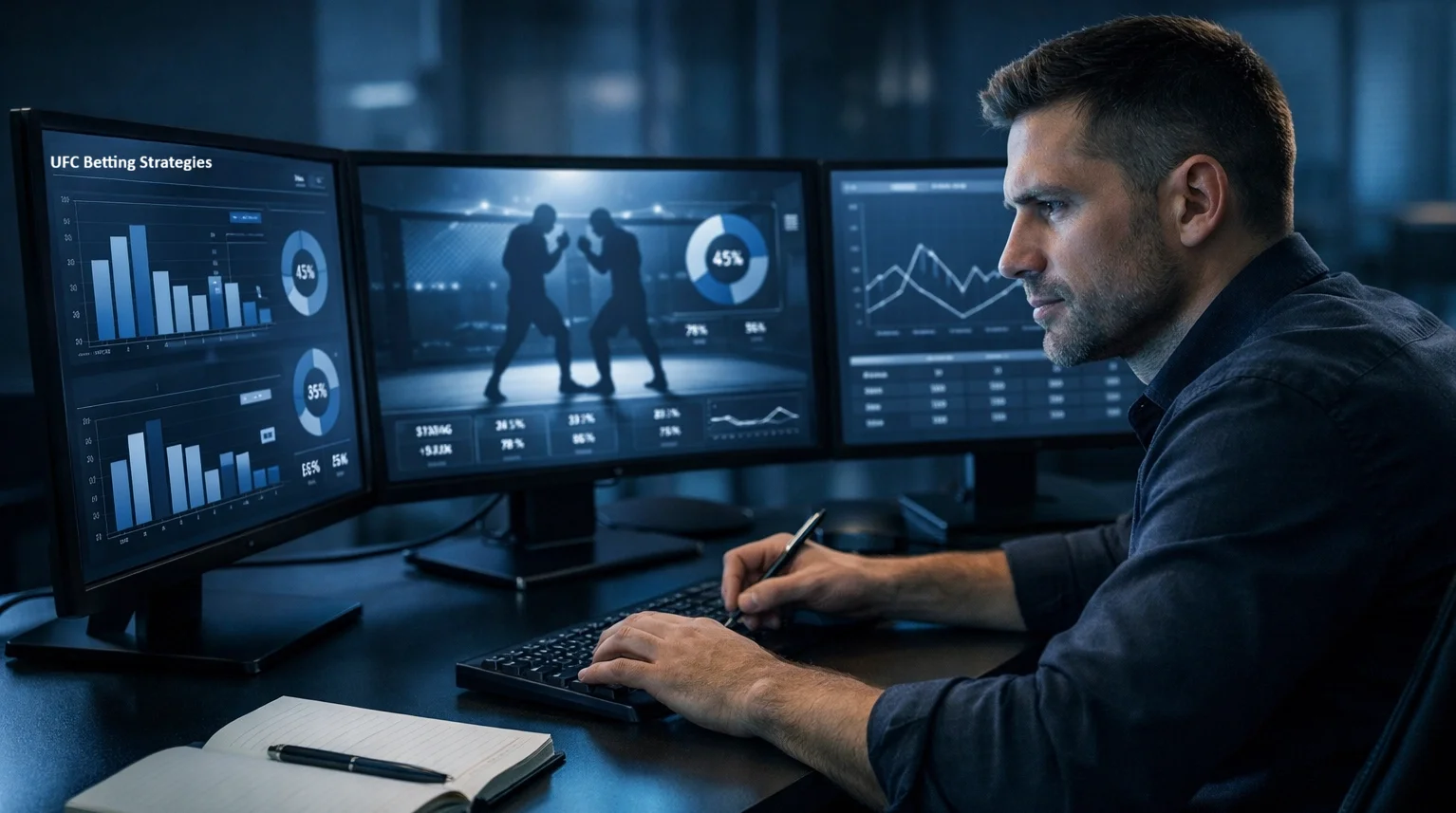 Professional sports bettor analyzing MMA fights