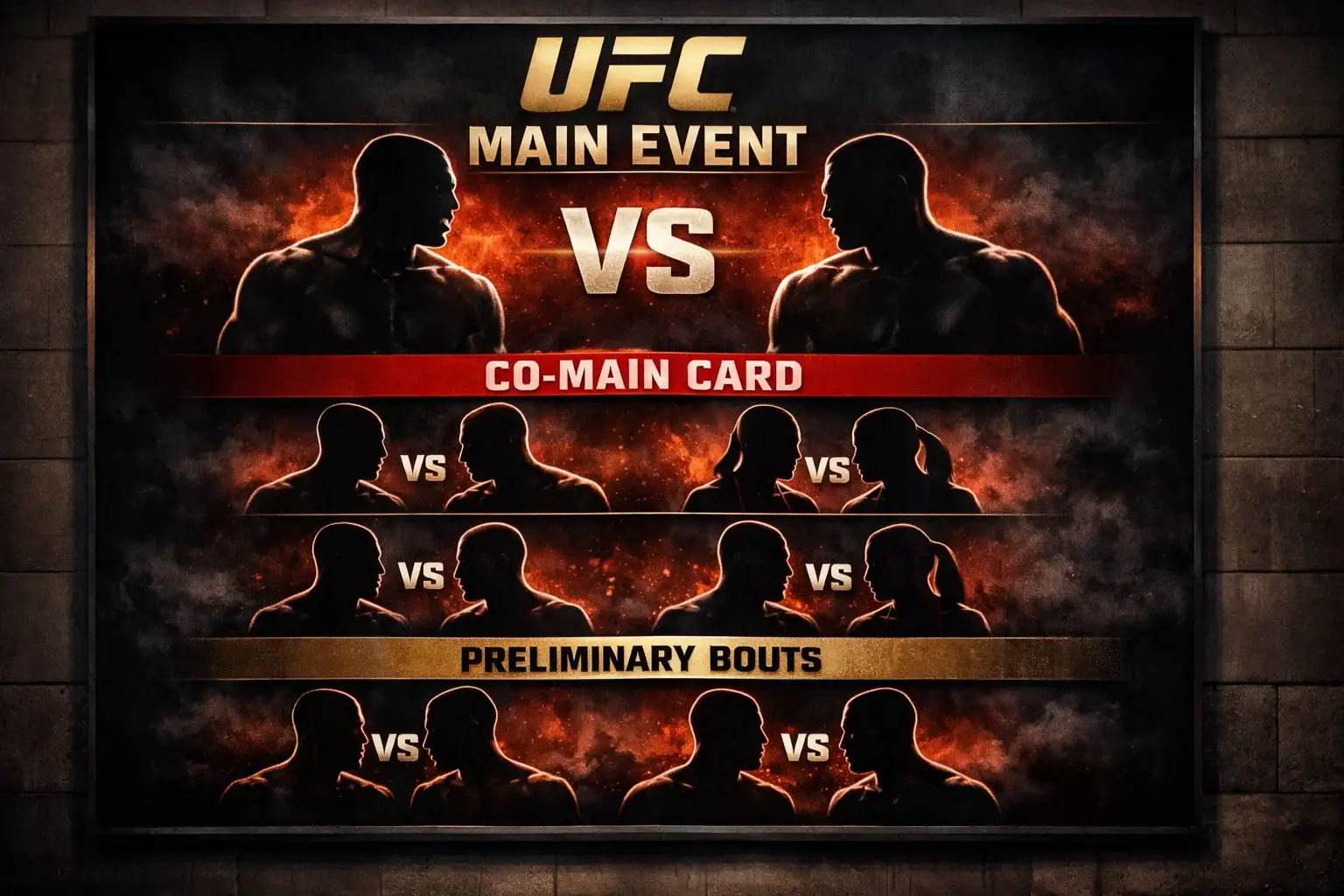 UFC event poster showing fight card lineup